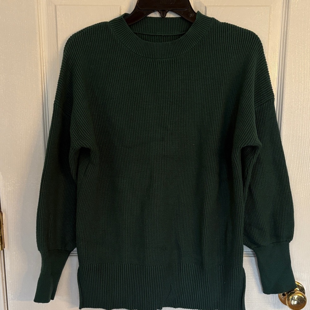 Dark Green Ribbed Sweater